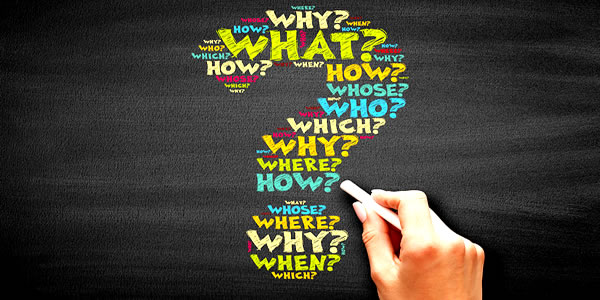 Image of a questionmark made with words